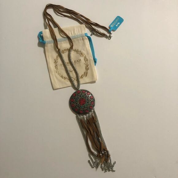 Shiraleah Chicago jewelry - Anthropologie - Catrine native necklace brown NEW - Picture 1 of 5